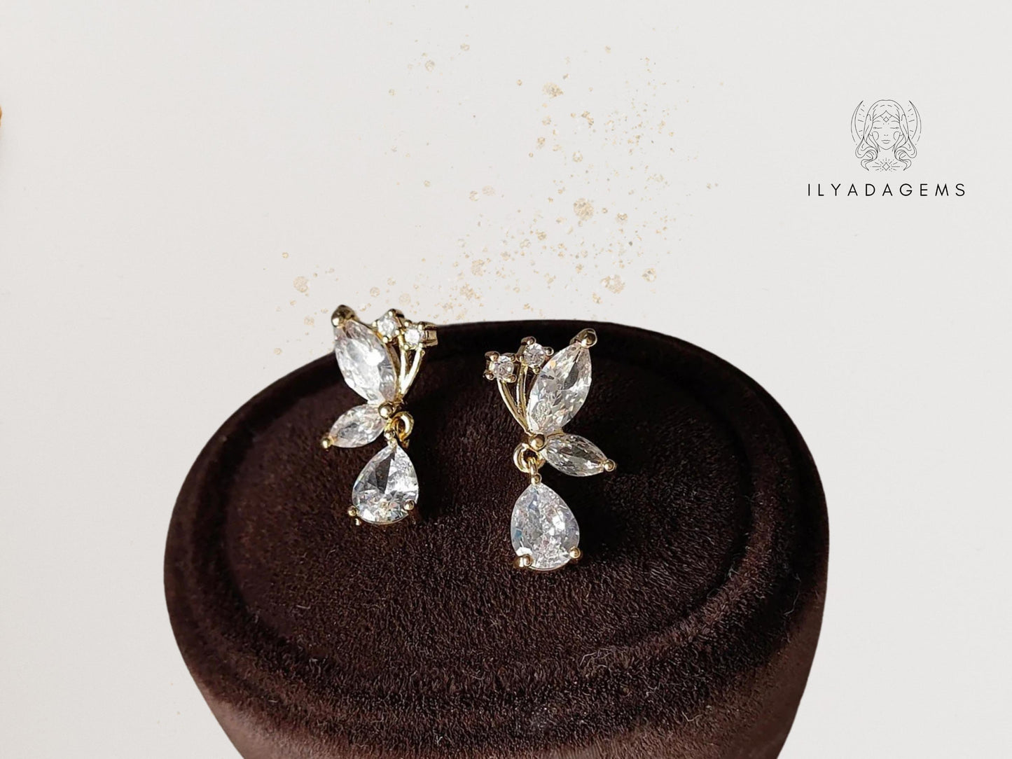 Crystal Butterfly Huggie Earrings