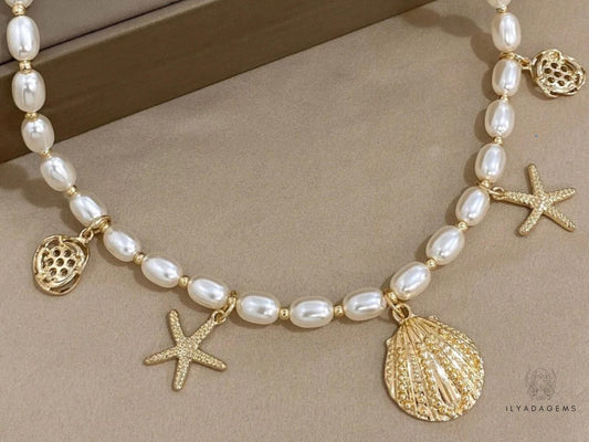 Pearl Shell Charm Necklace