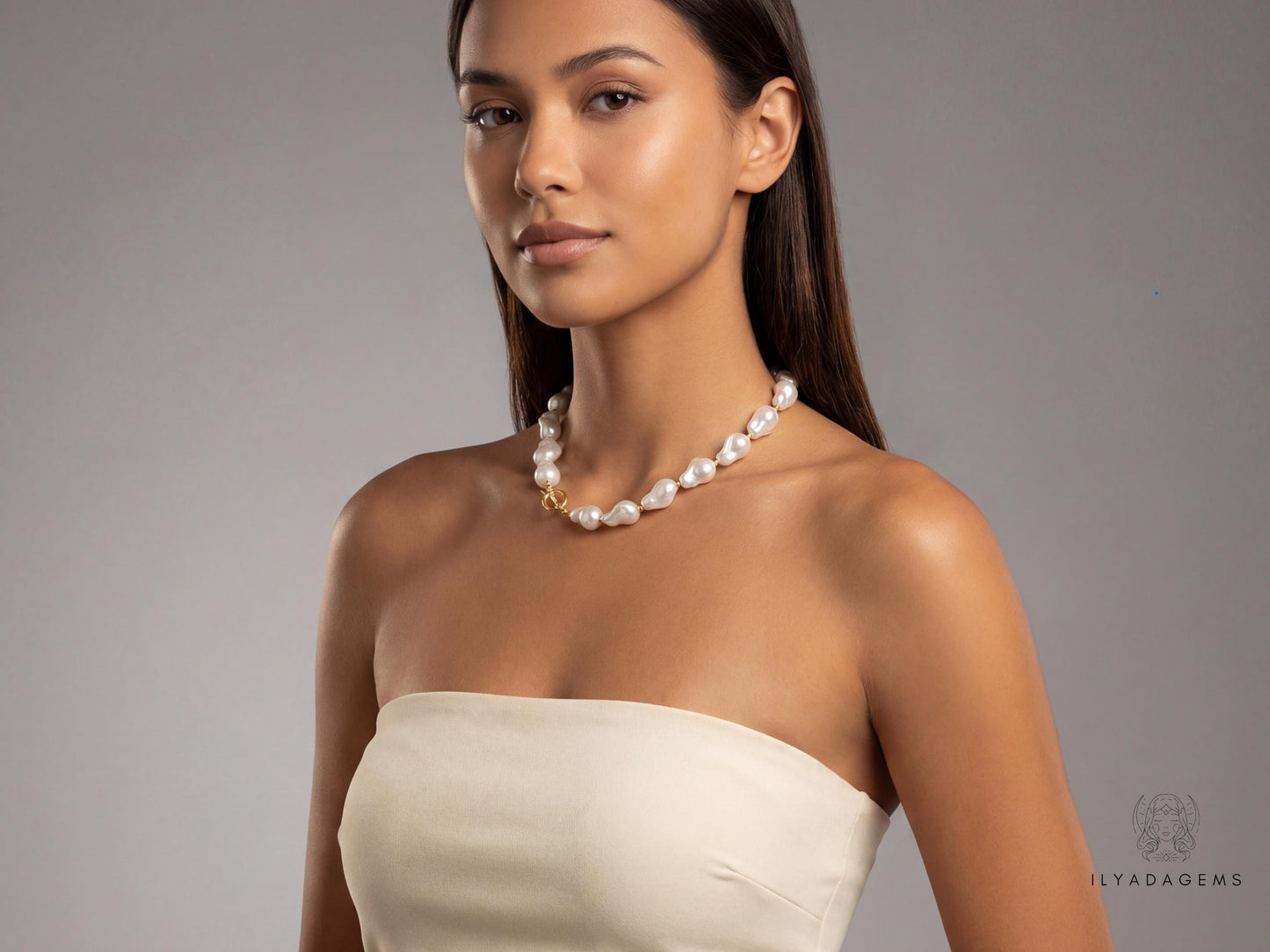 Timeless Large White Baroque Pearl Necklace