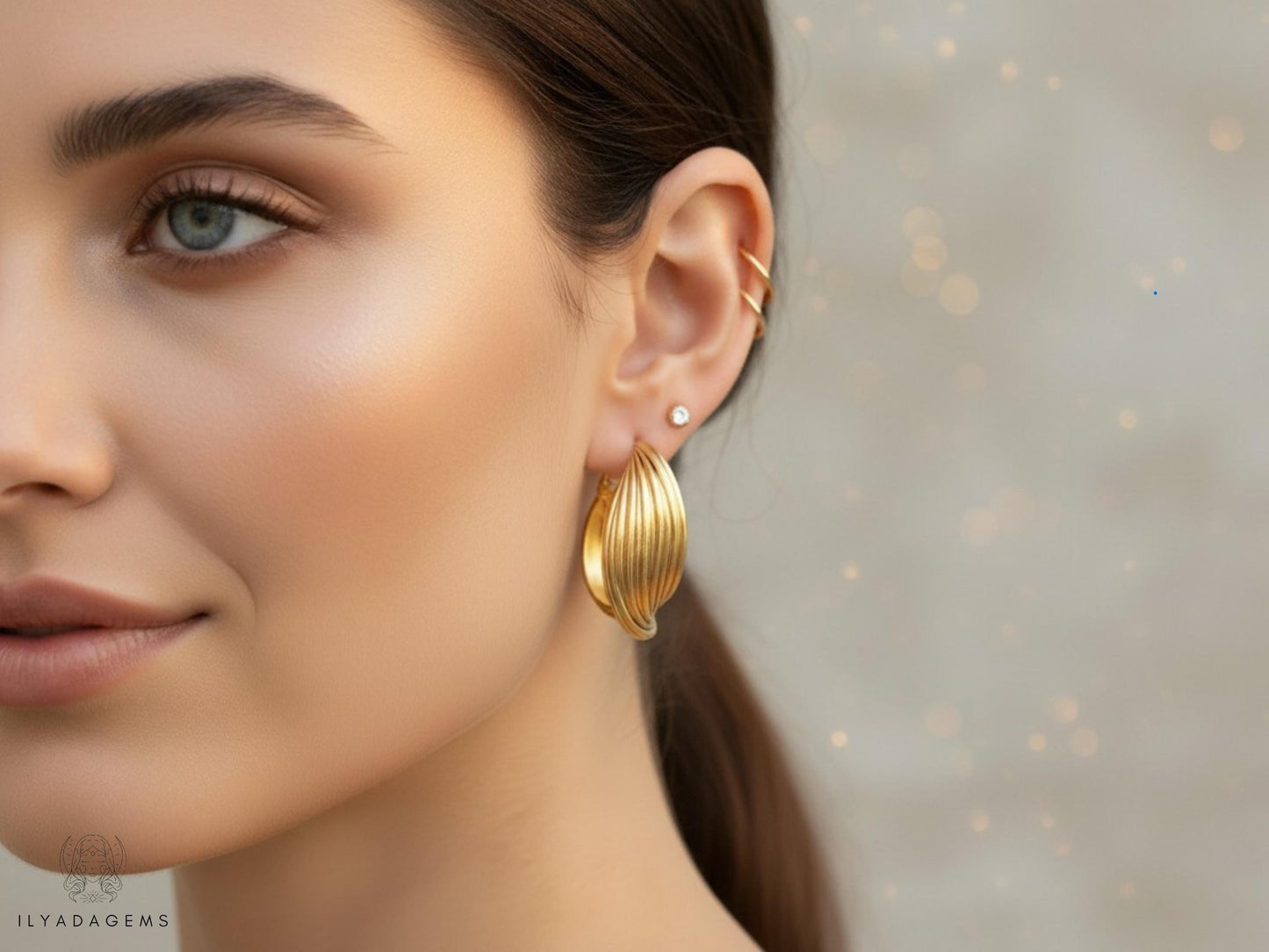Twisted Gold Hoop Earrings