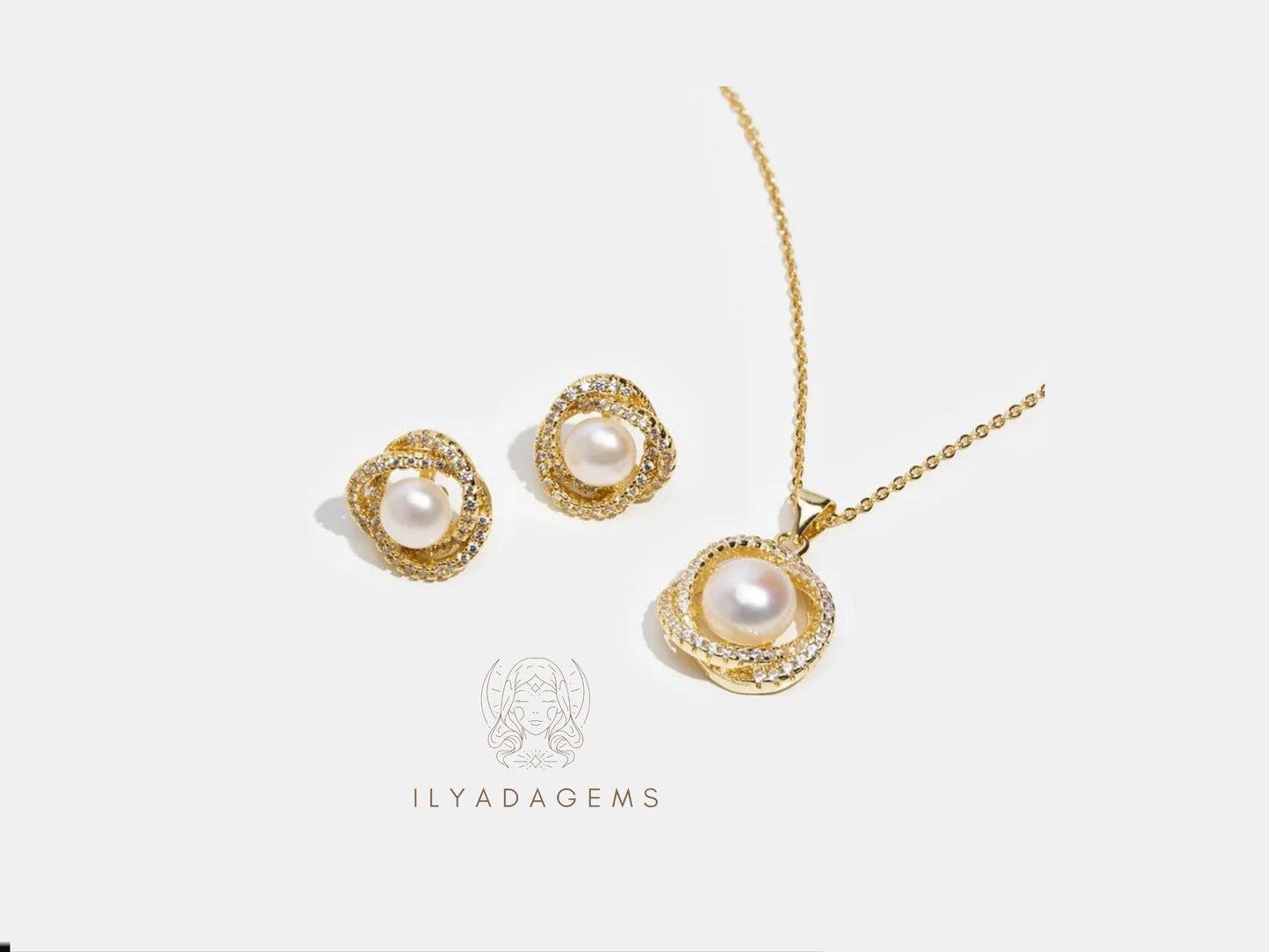 Gold Filled Pearl Jewelry Set