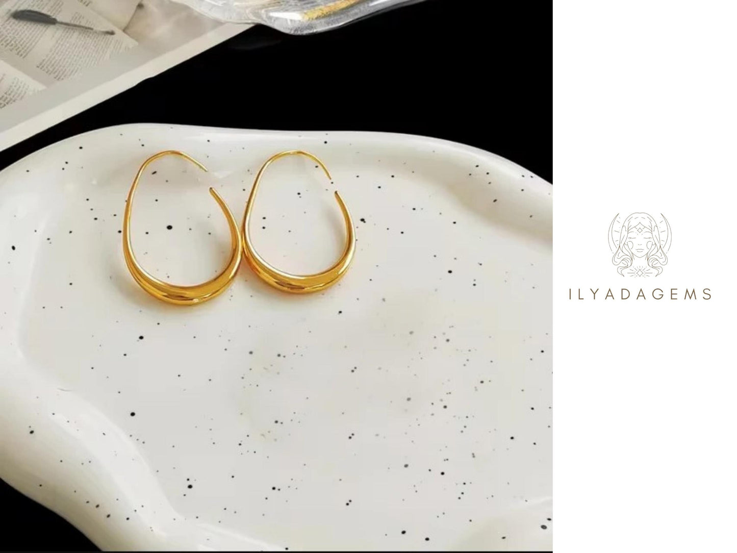 Hammered Gold Hoop Earrings