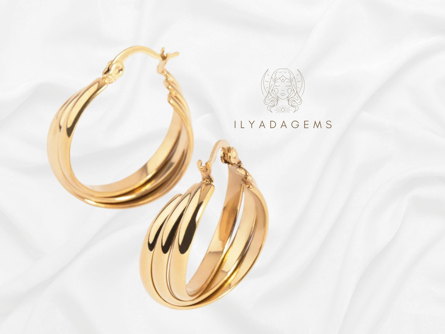 Twisted Gold Hoop Earrings