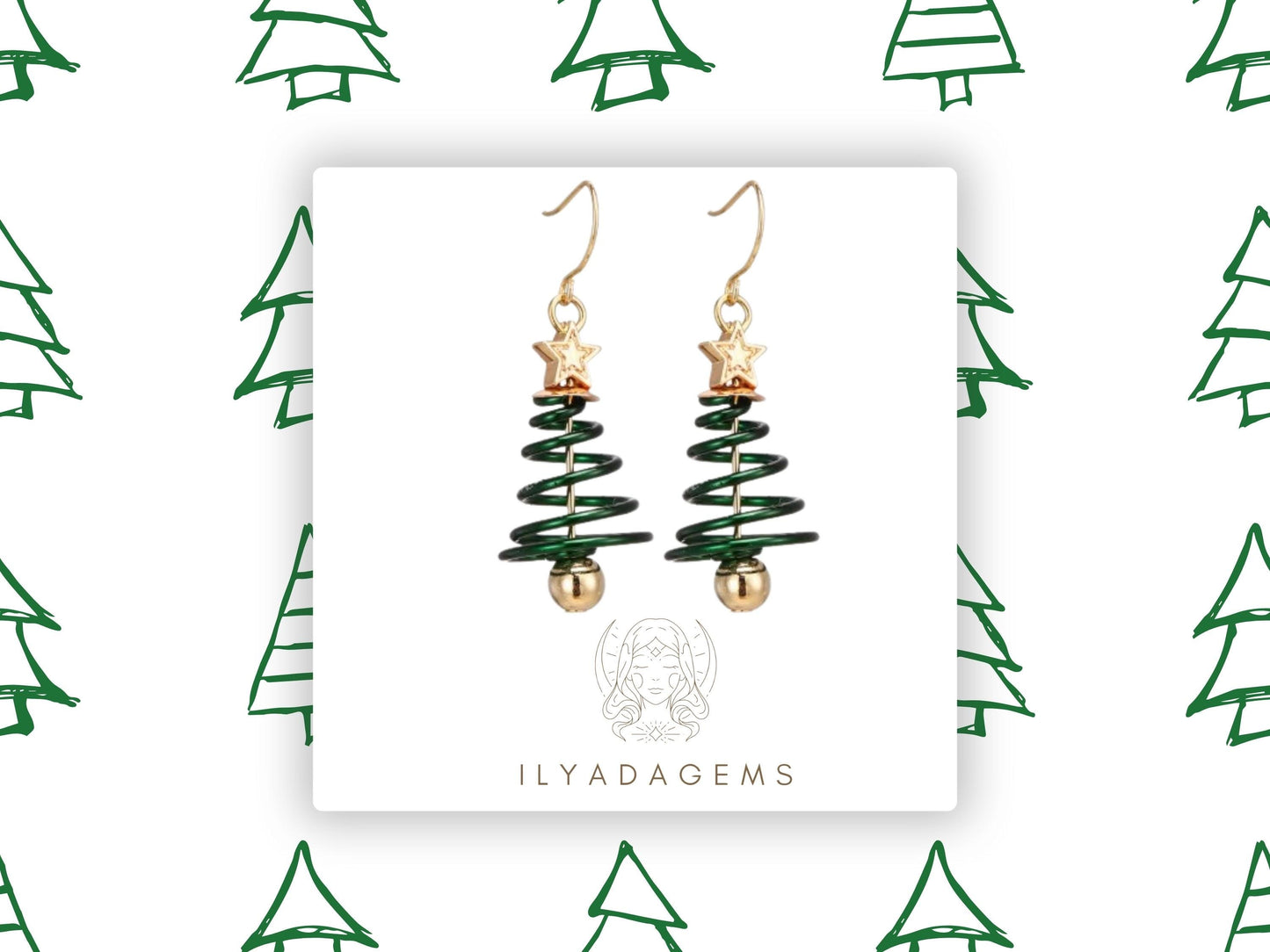 Spiral Christmas Tree Earrings