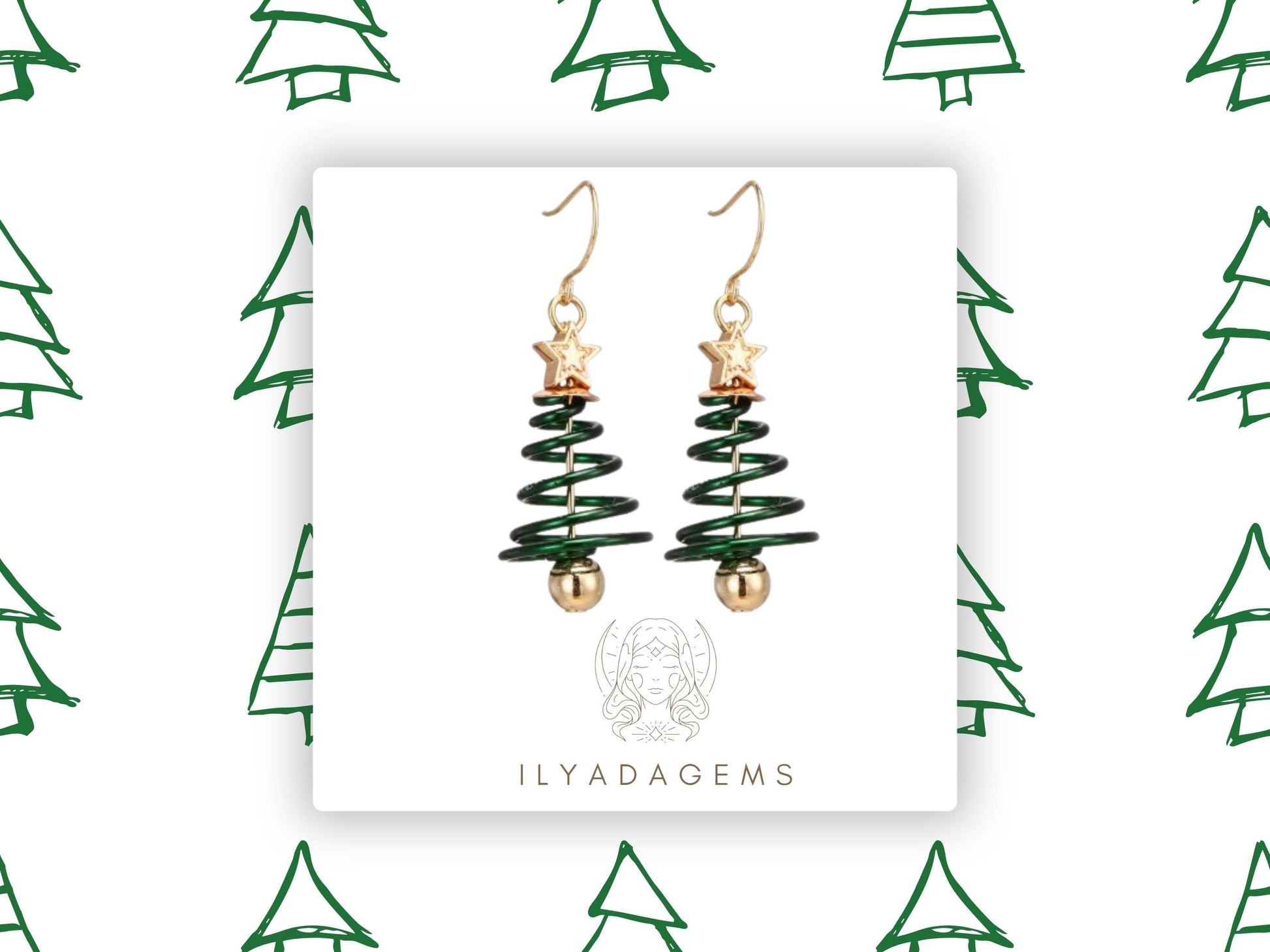 Spiral Christmas Tree Earrings