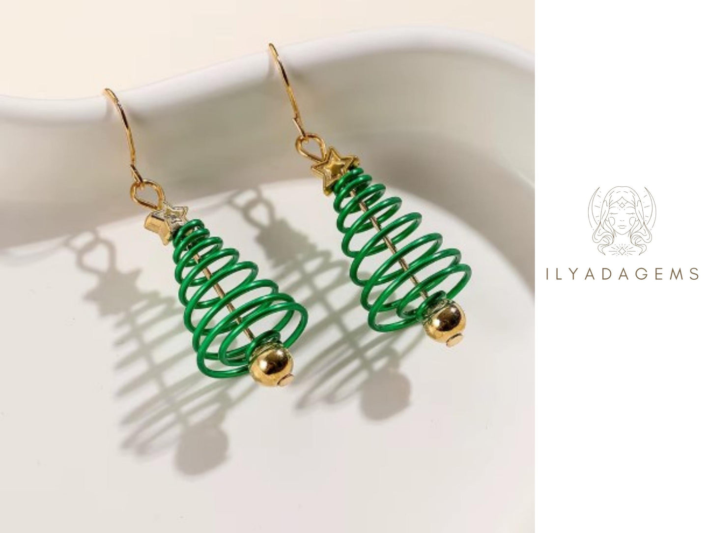 Spiral Christmas Tree Earrings