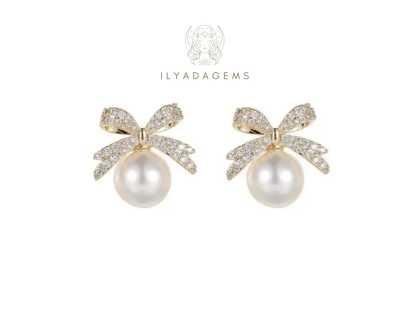 Pearl Bow Earrings
