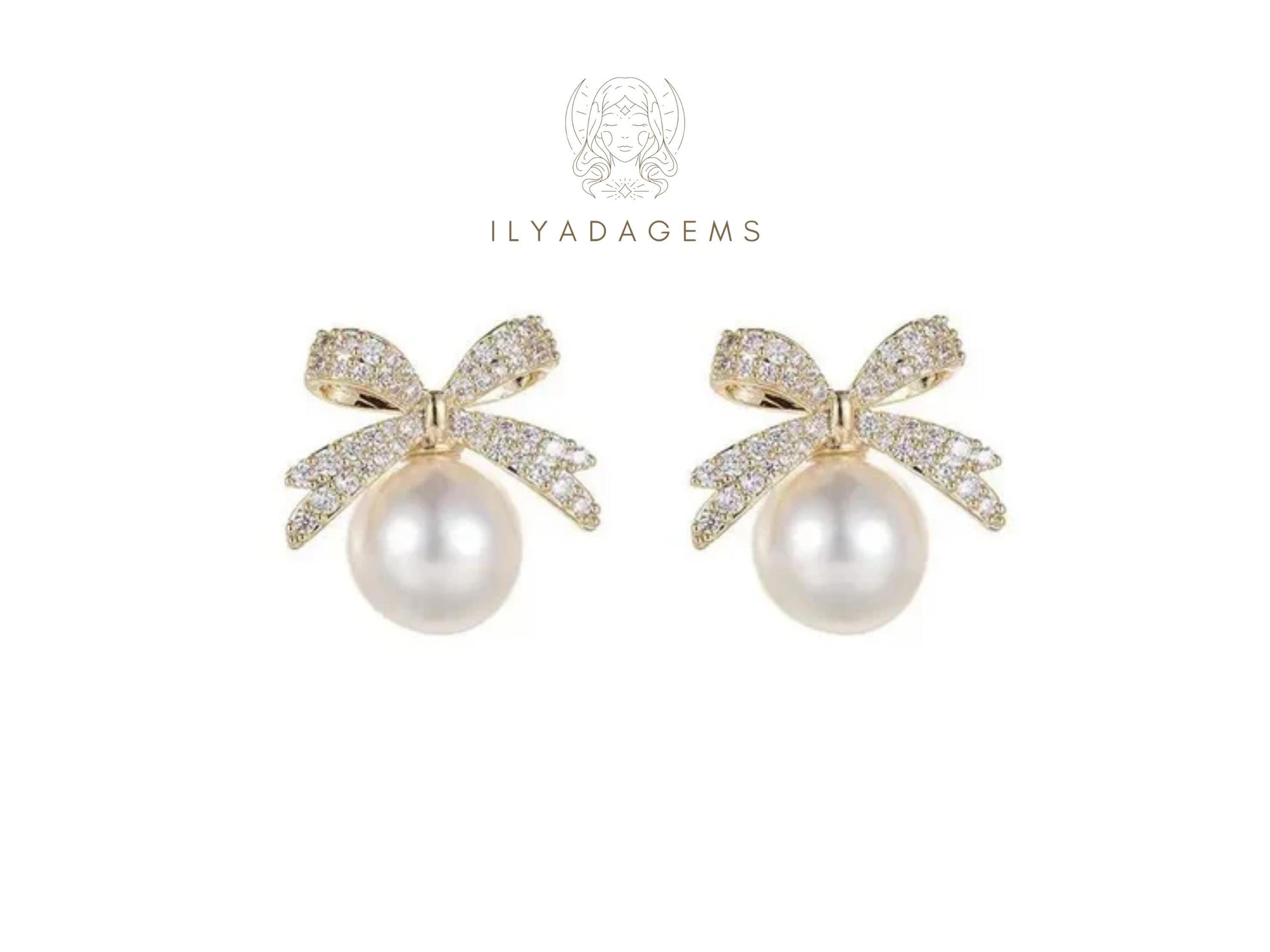 Pearl Bow Earrings