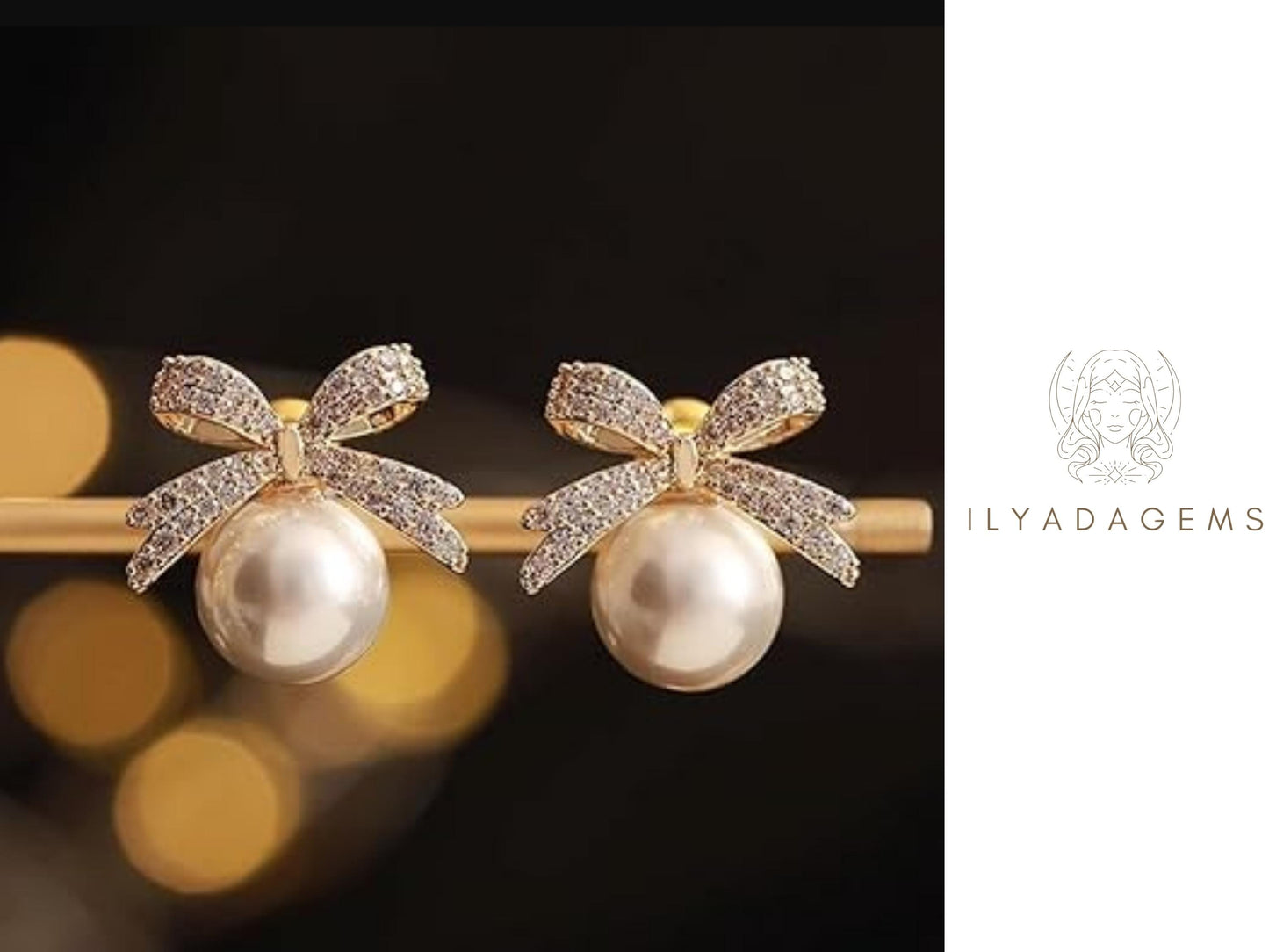 Pearl Bow Earrings
