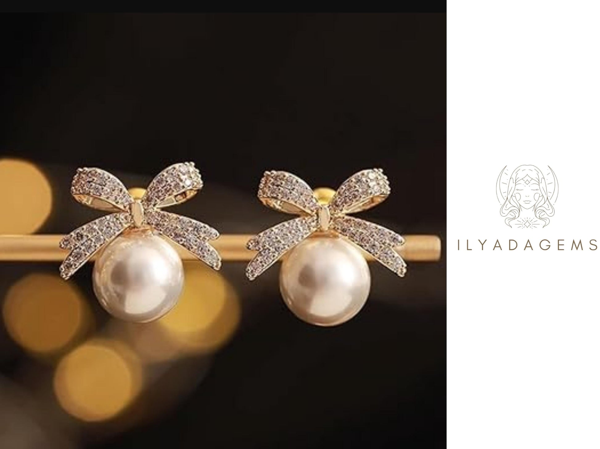 Pearl Bow Earrings
