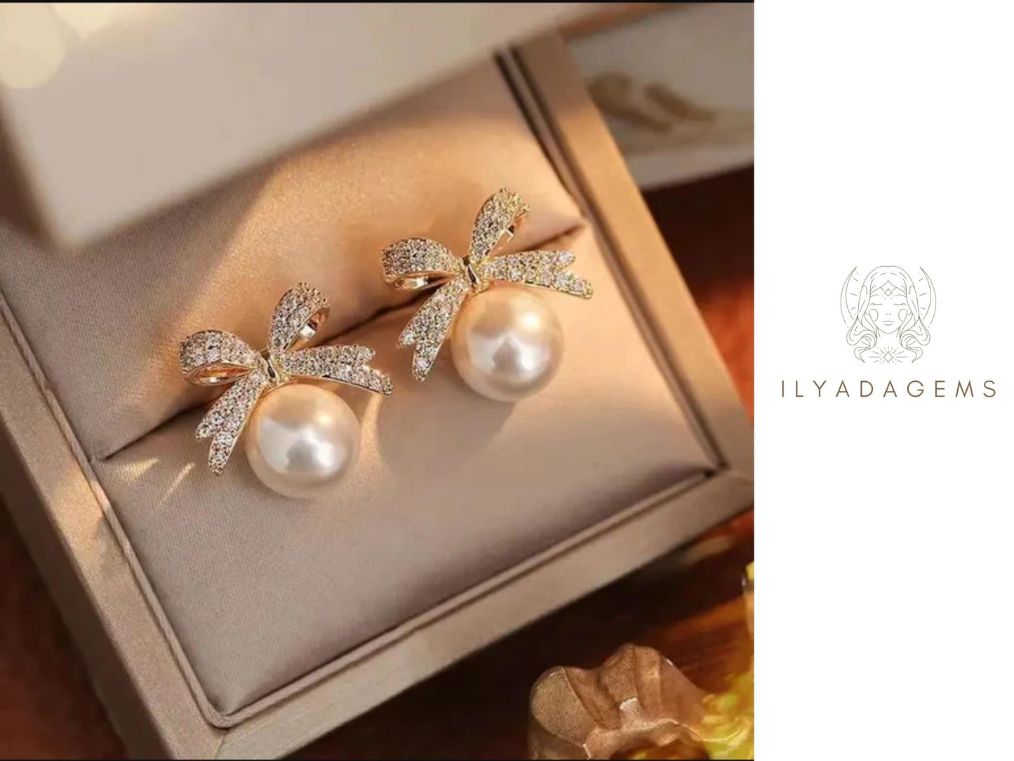 Pearl Bow Earrings
