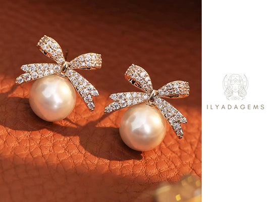 Pearl Bow Earrings