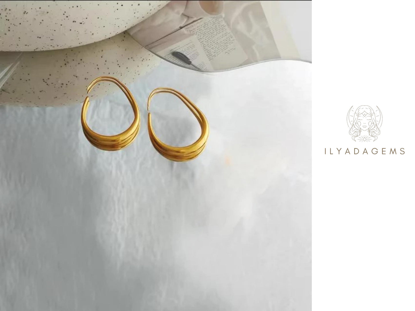 Hammered Gold Hoop Earrings