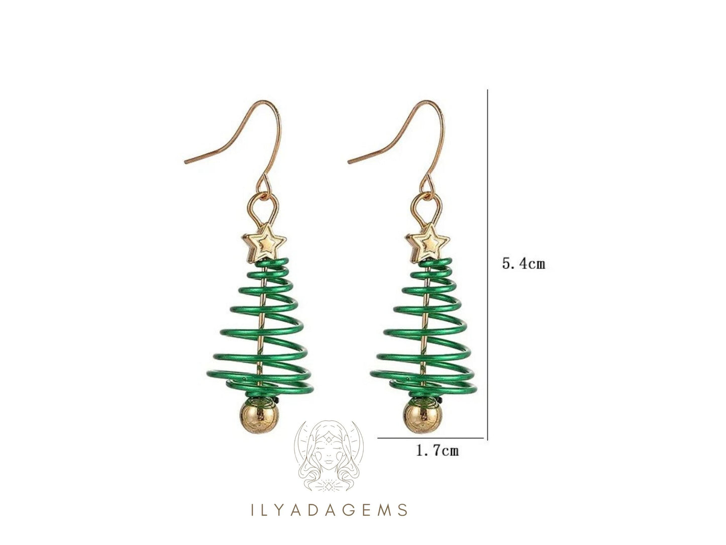 Spiral Christmas Tree Earrings