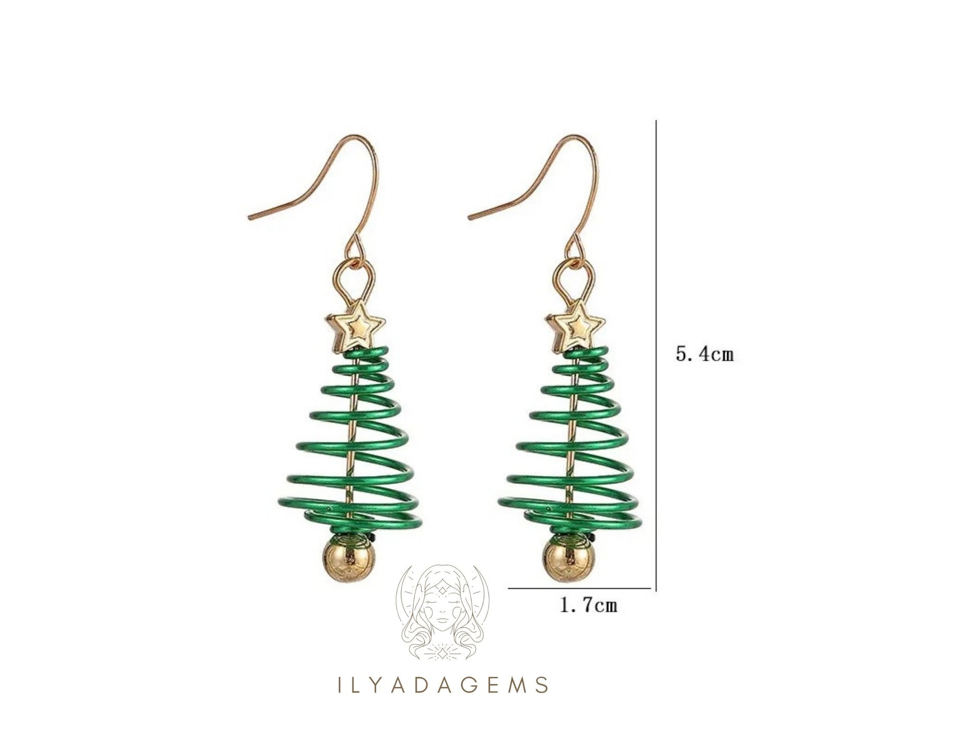 Spiral Christmas Tree Earrings