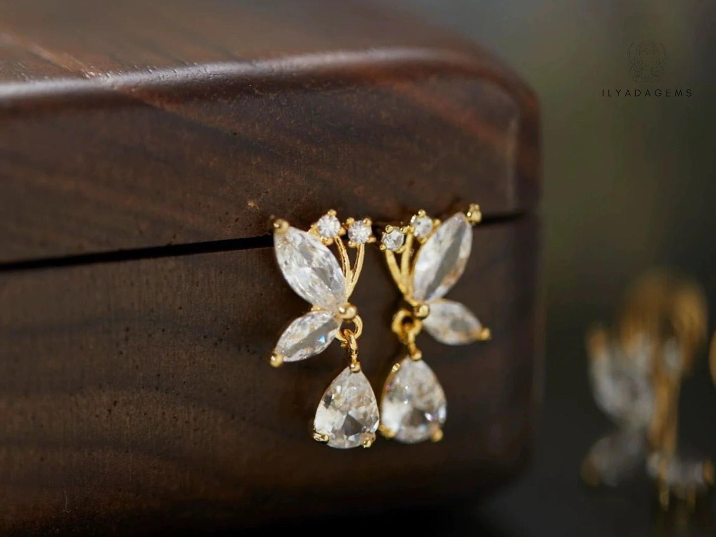 Crystal Butterfly Huggie Earrings