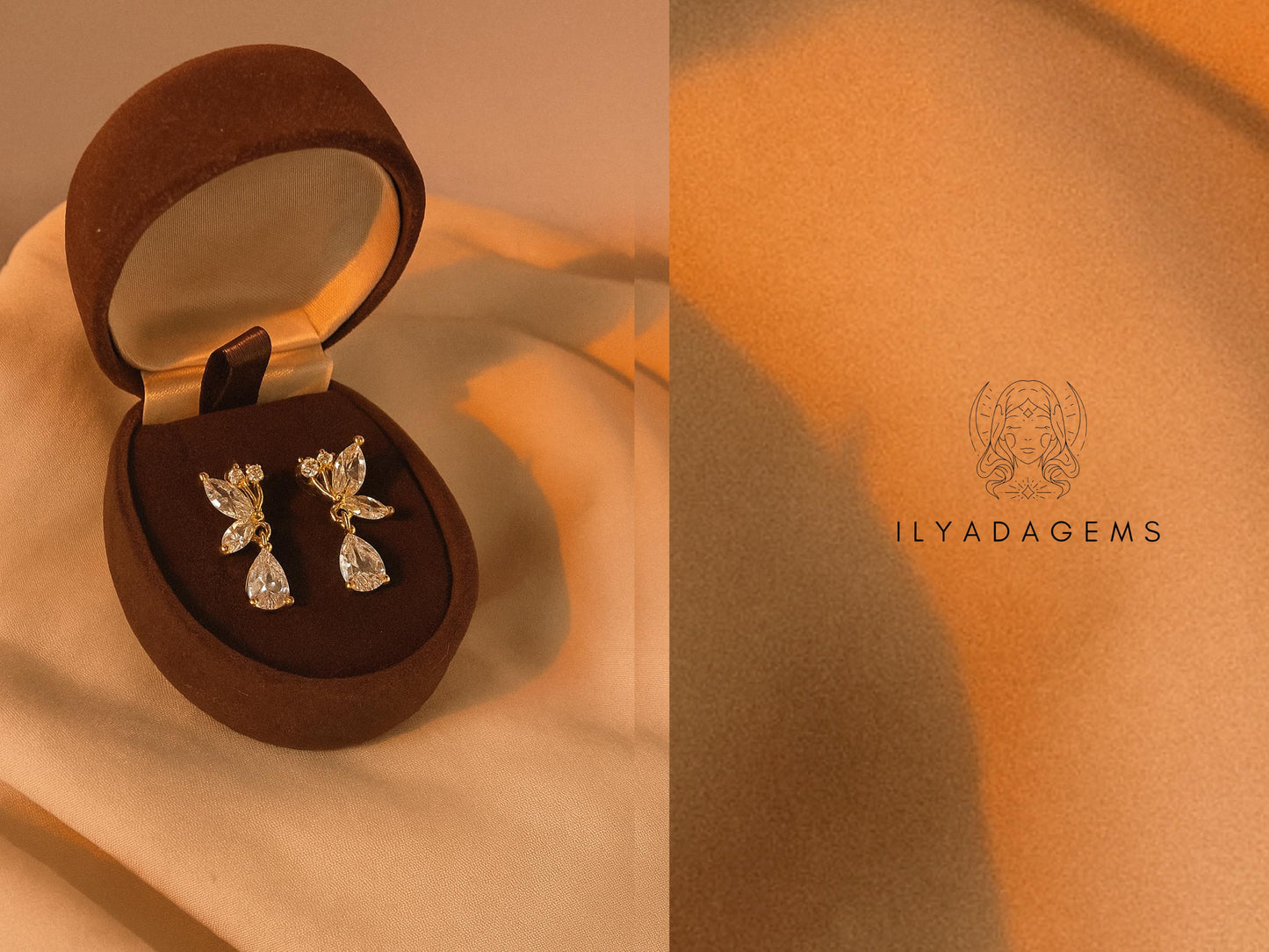 Crystal Butterfly Huggie Earrings