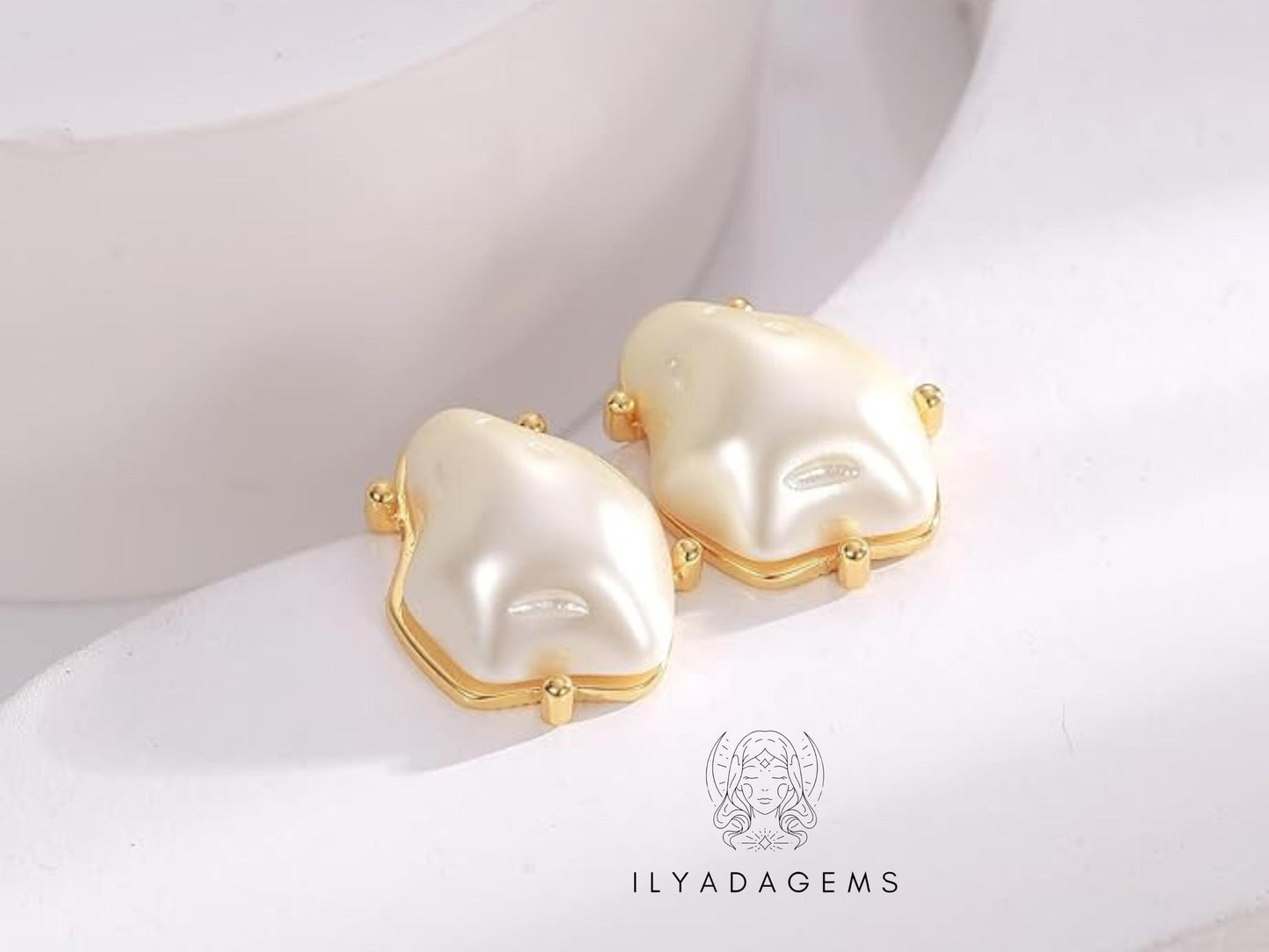 Baroque Pearl Sterling Silver Stud Earrings