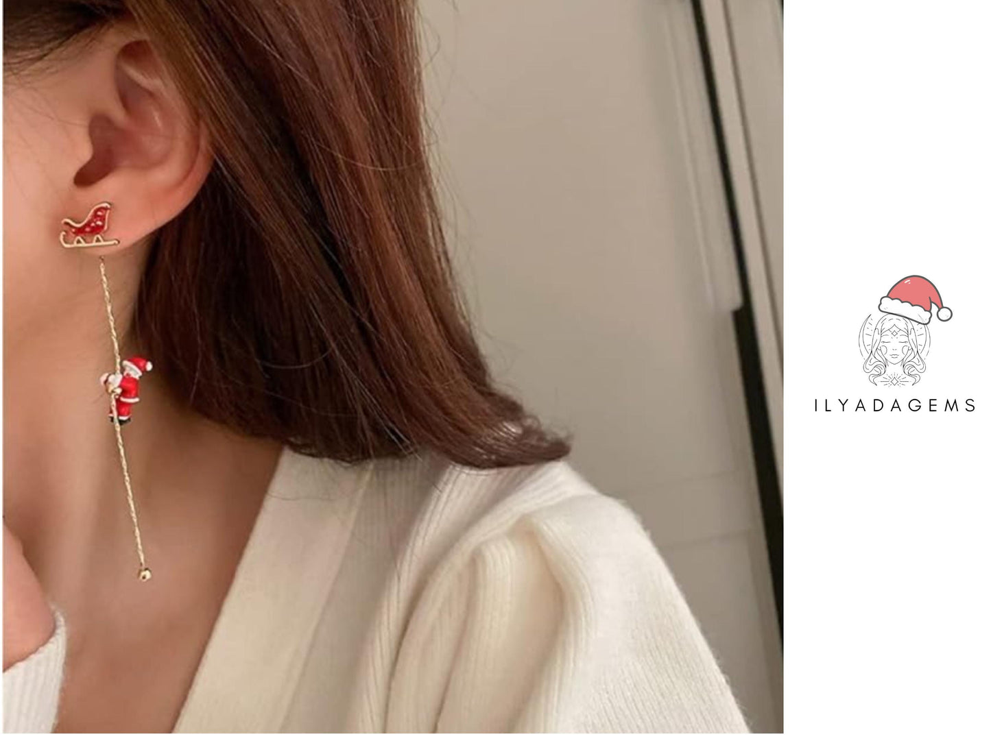 Santa Claus Tassel Dangle Earrings