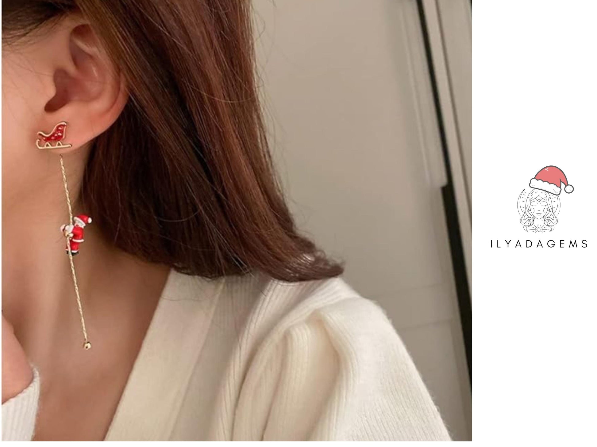 Santa Claus Tassel Dangle Earrings