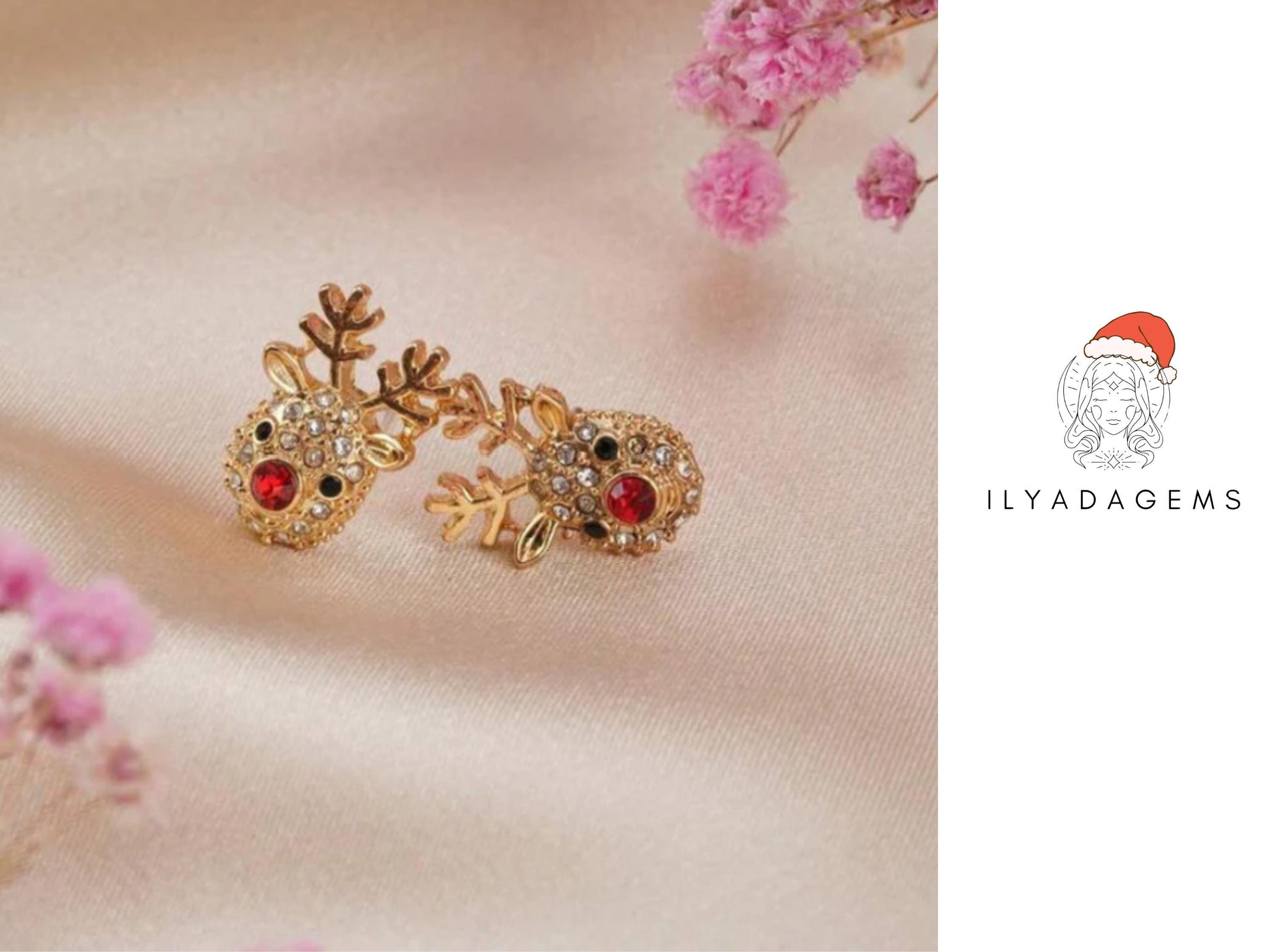Red Nose Reindeer Glitter Earrings