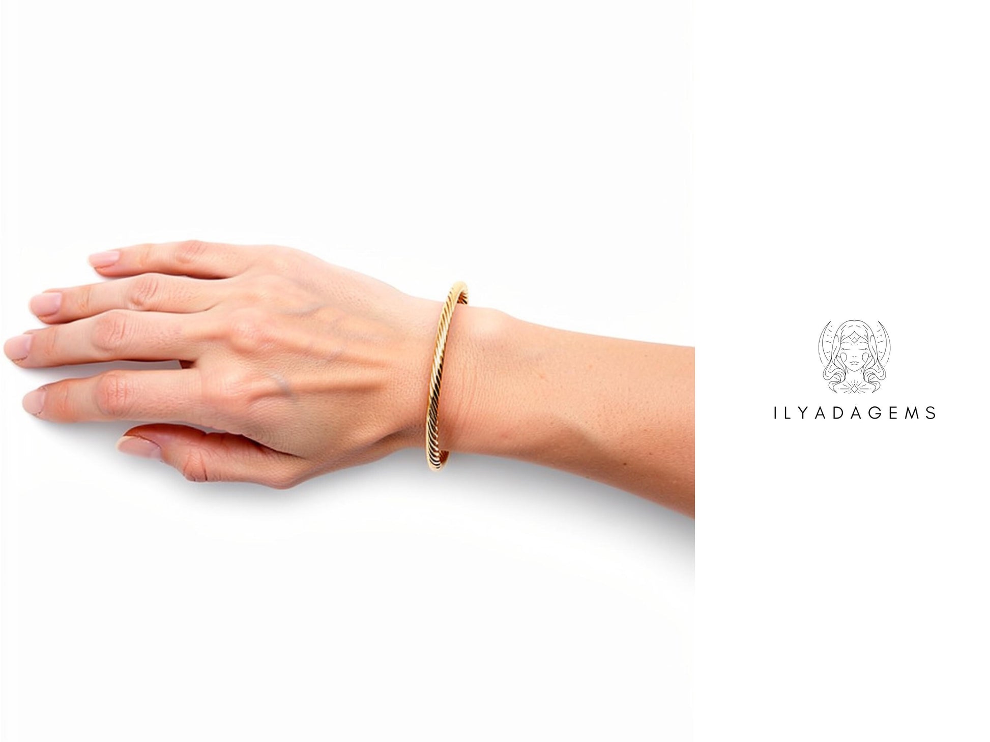 Yellow Gold Twisted Cable Cuff Bracelet