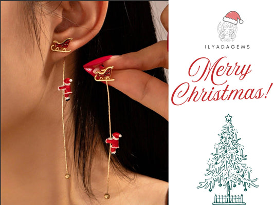 Santa Claus Tassel Dangle Earrings
