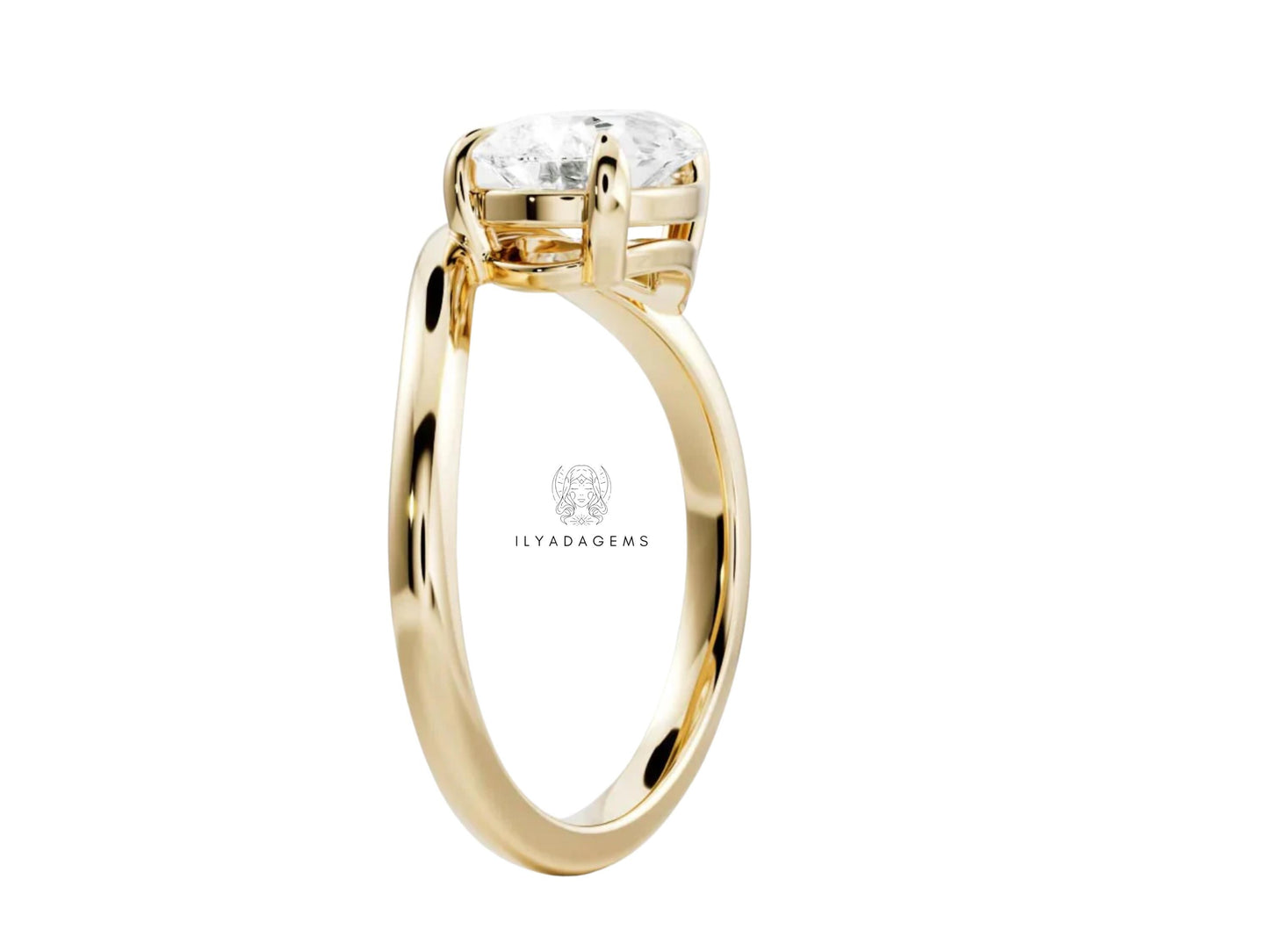 Pear Cut Moissanite Solitaire Ring