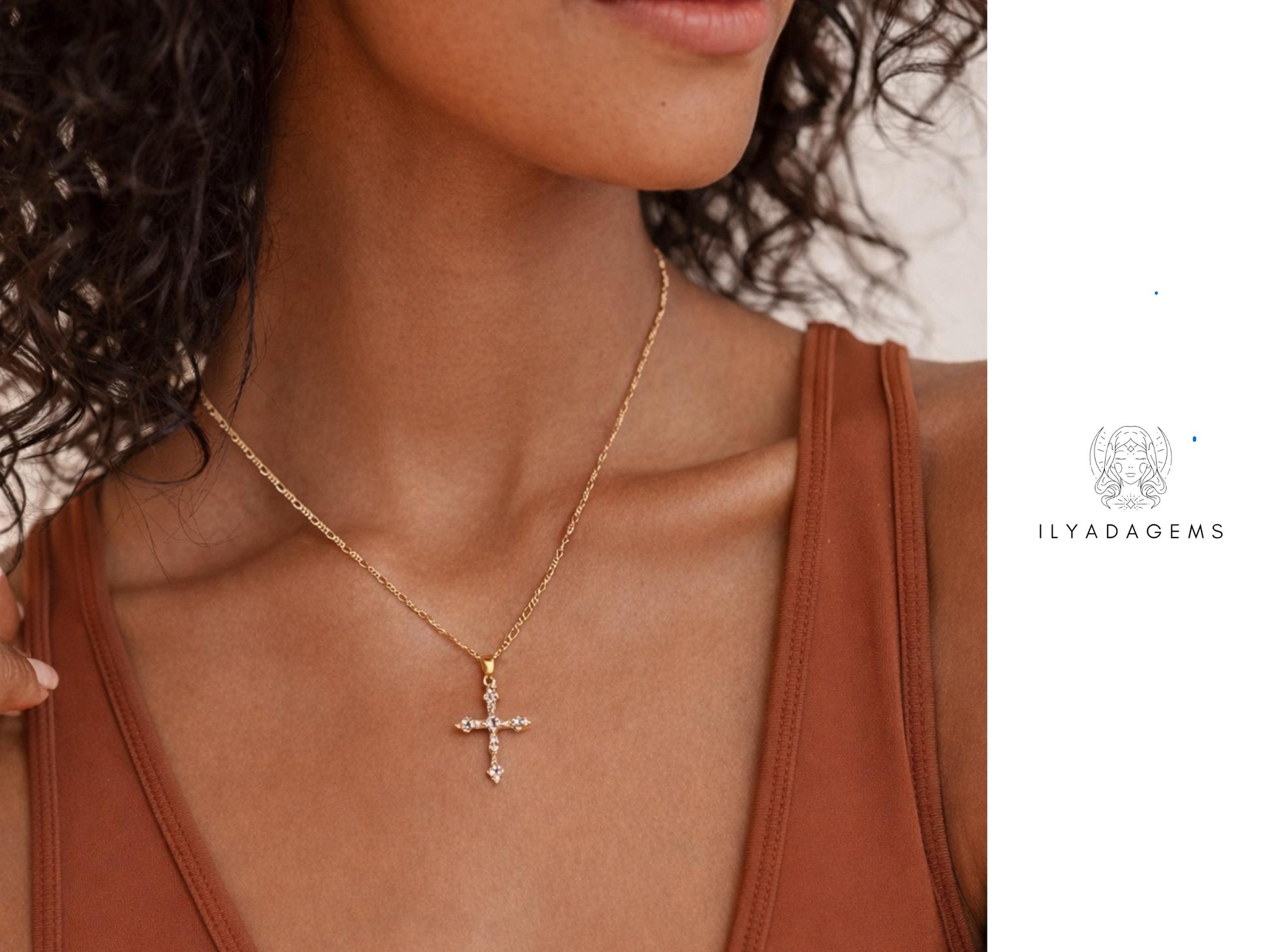 Christian Minimalist Diamond Cross Necklace