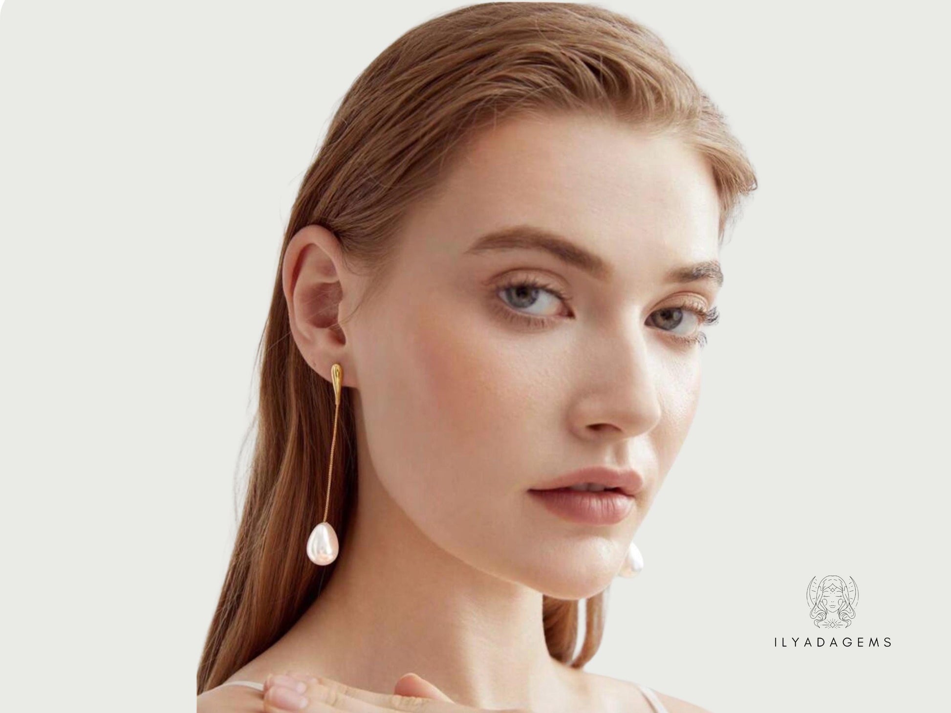 Minimalist Pearl Long Earrings
