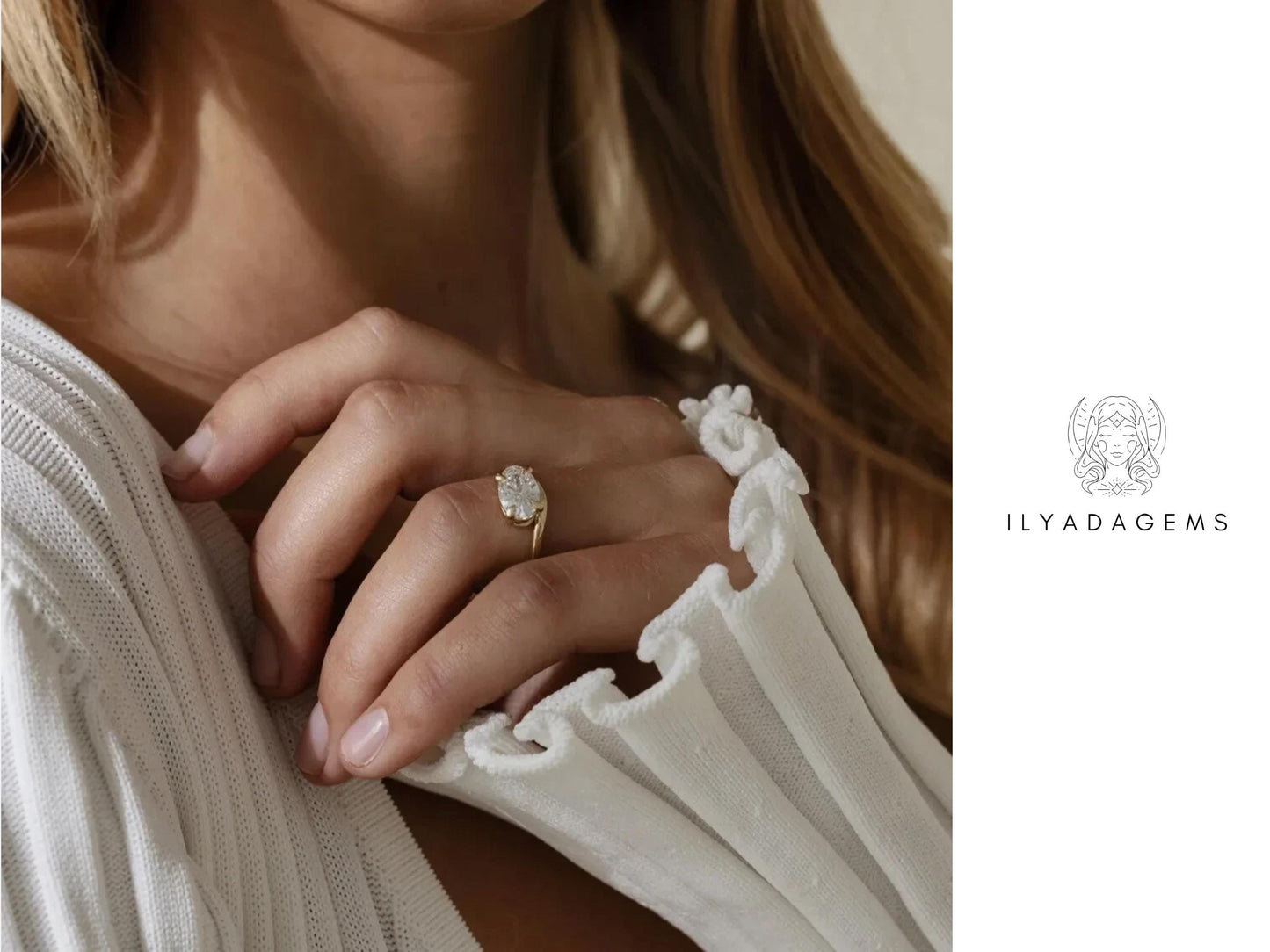 Pear Cut Moissanite Solitaire Ring