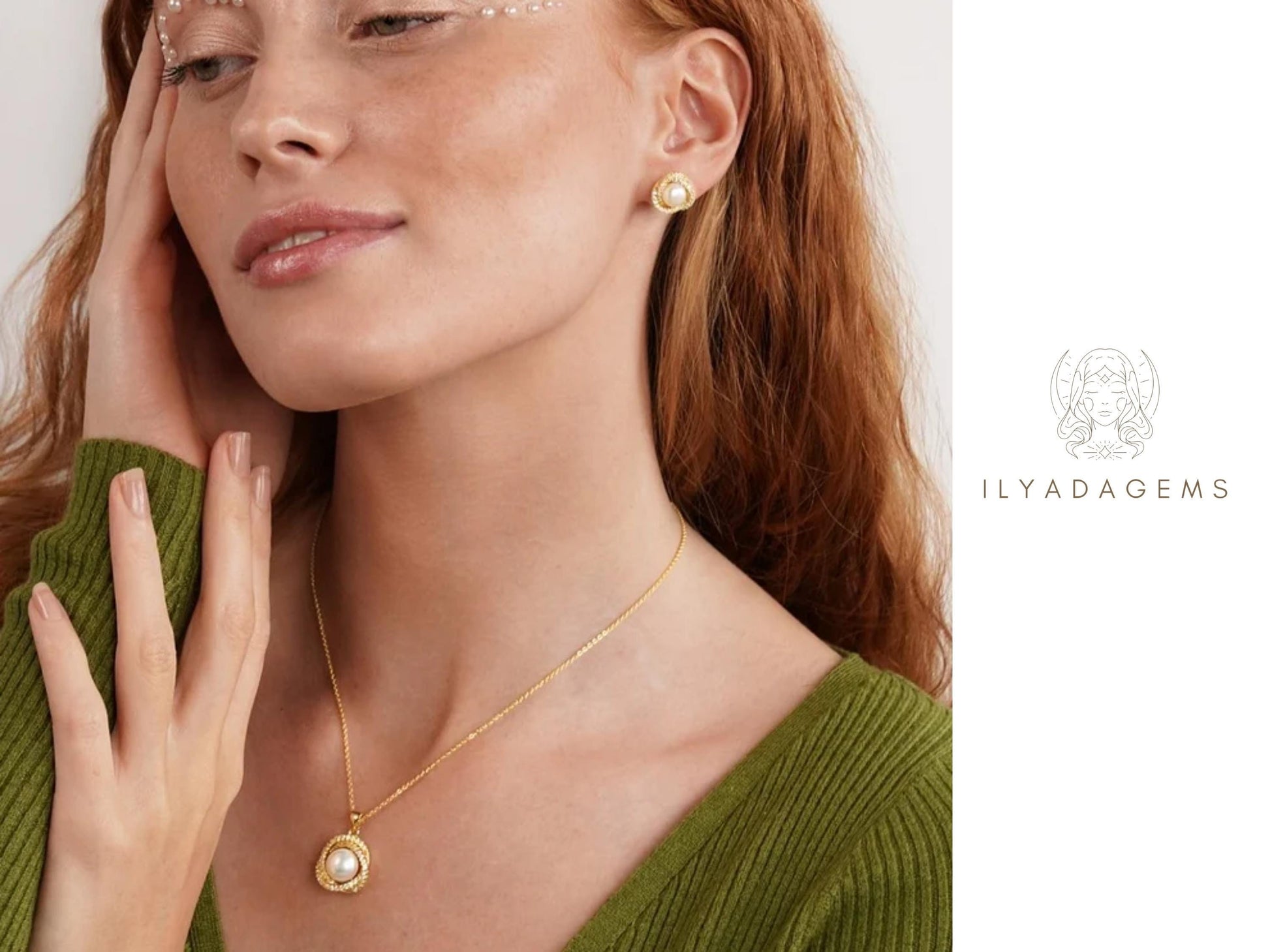 Gold Filled Pearl Jewelry Set