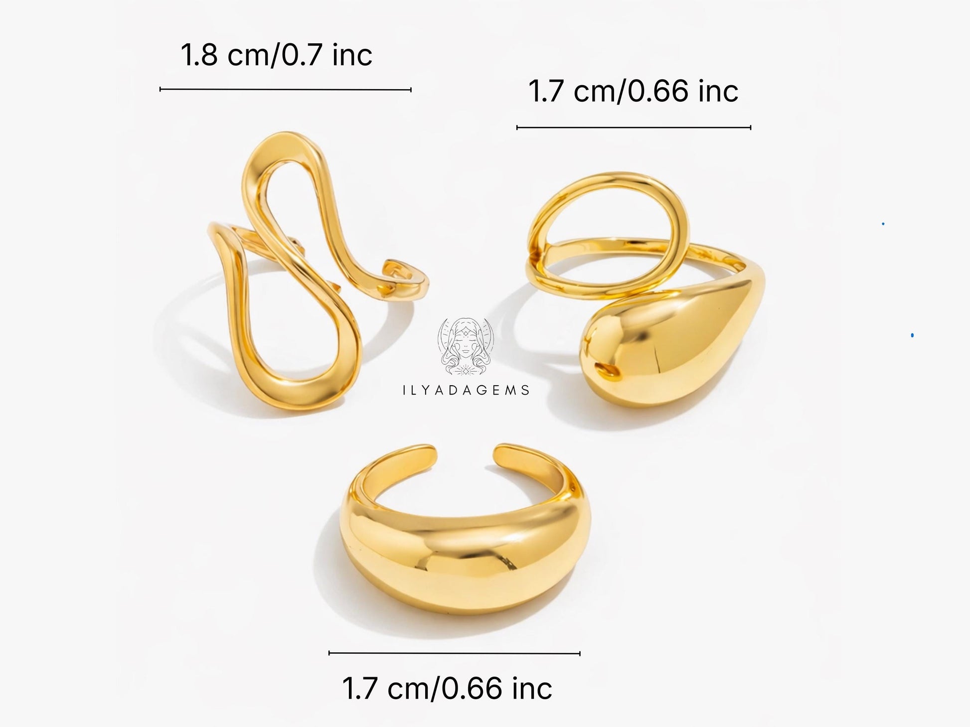 Gold Color Chunky Ring Set 2