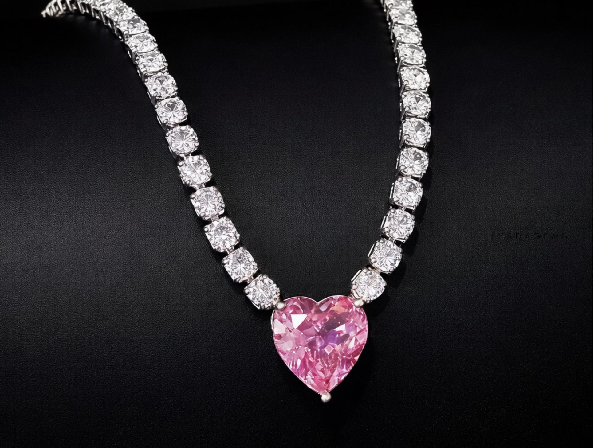 Pink Heart Diamond Necklace