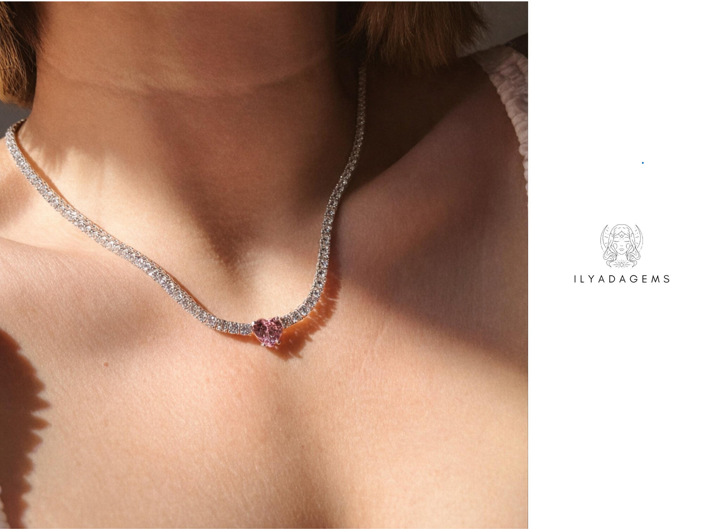 Pink Heart Diamond Necklace