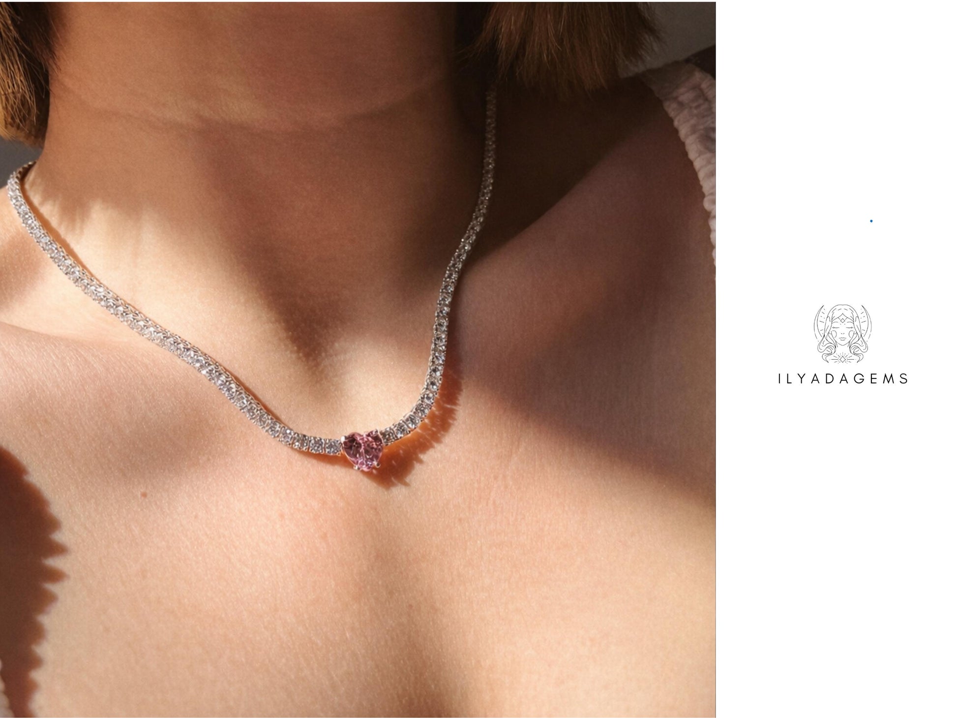 Pink Heart Diamond Necklace