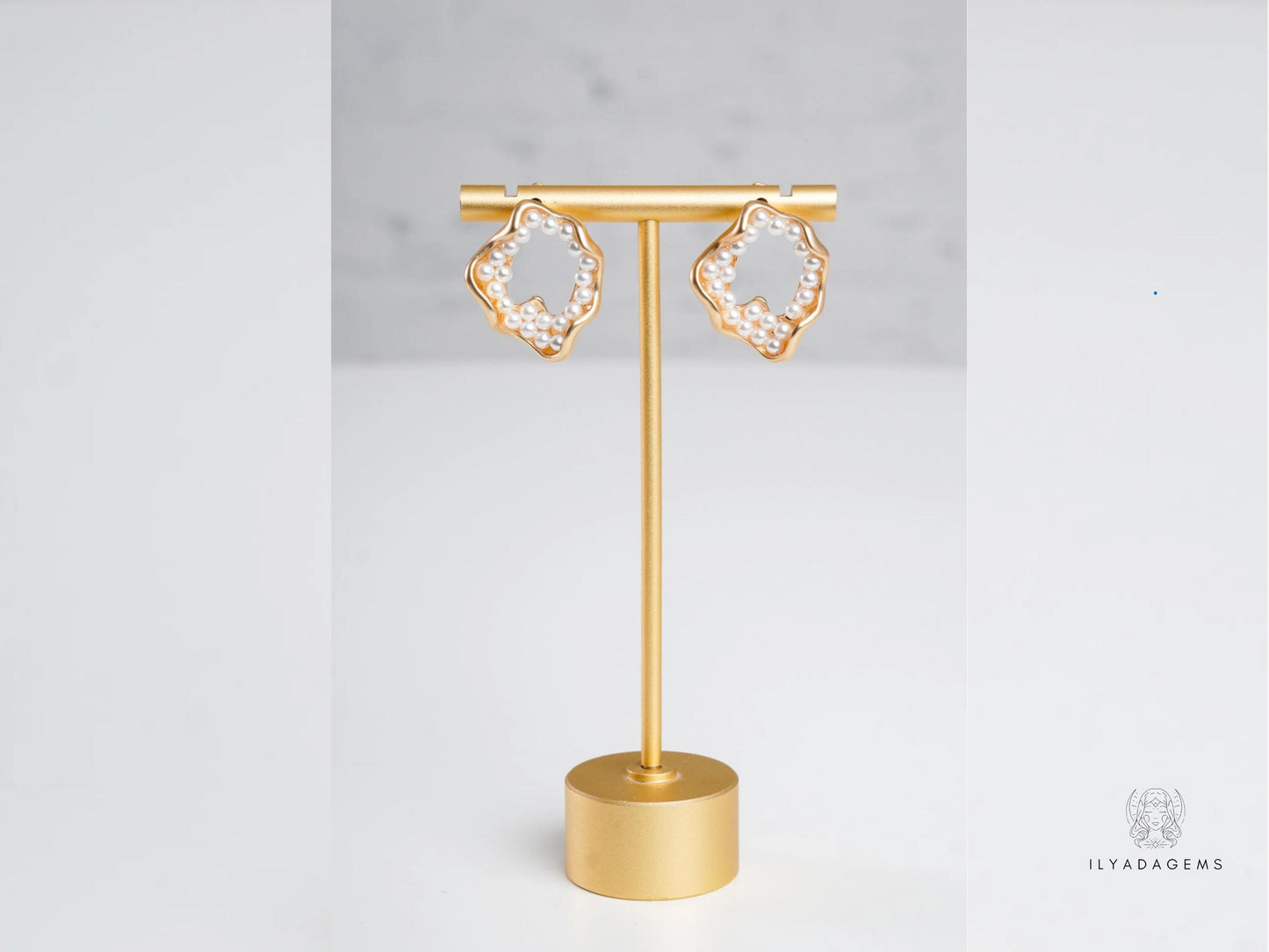 Gold Pearl Earrings