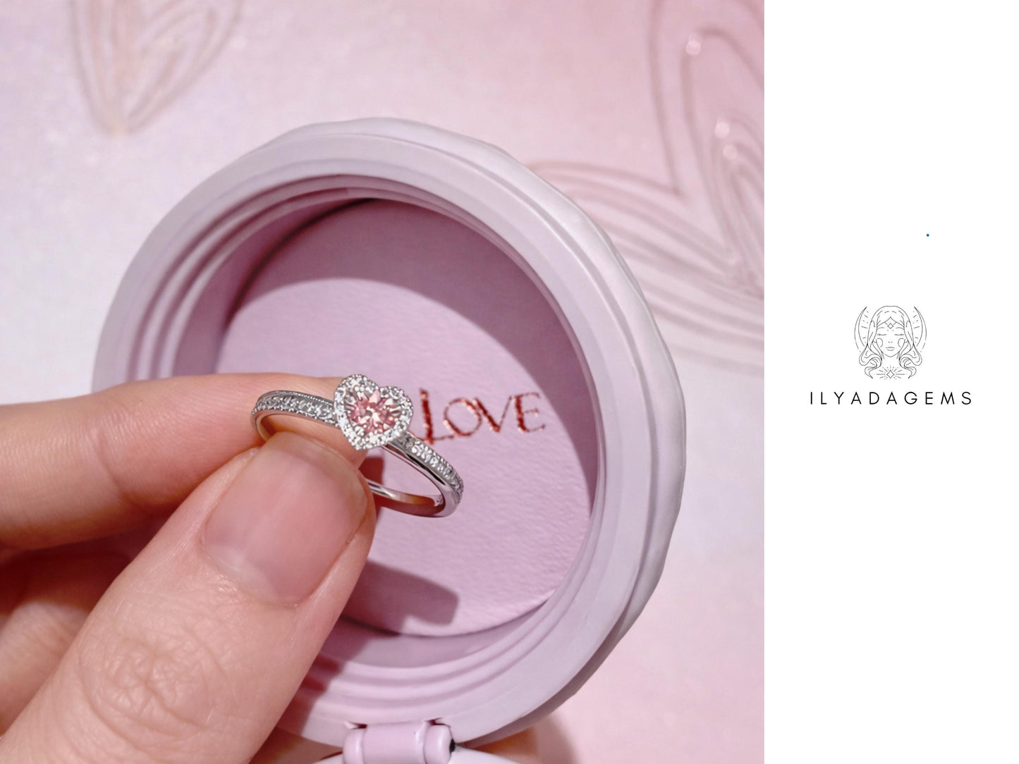 Sterling Silver Pink Heart Ring