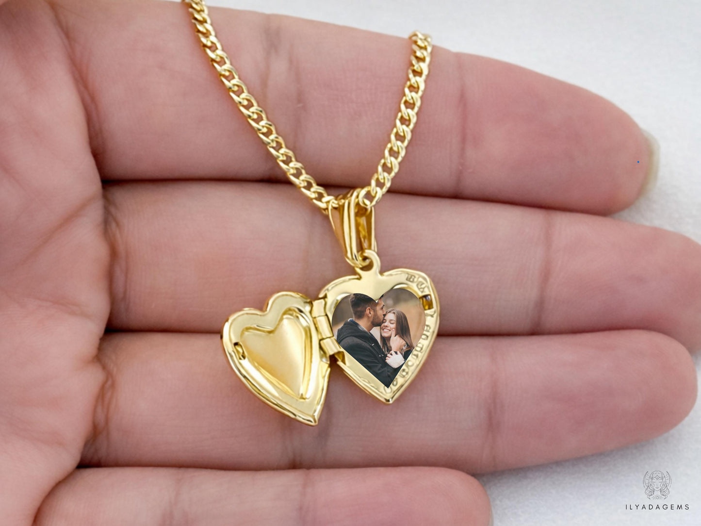Heart Shaped Photo Locket Necklace