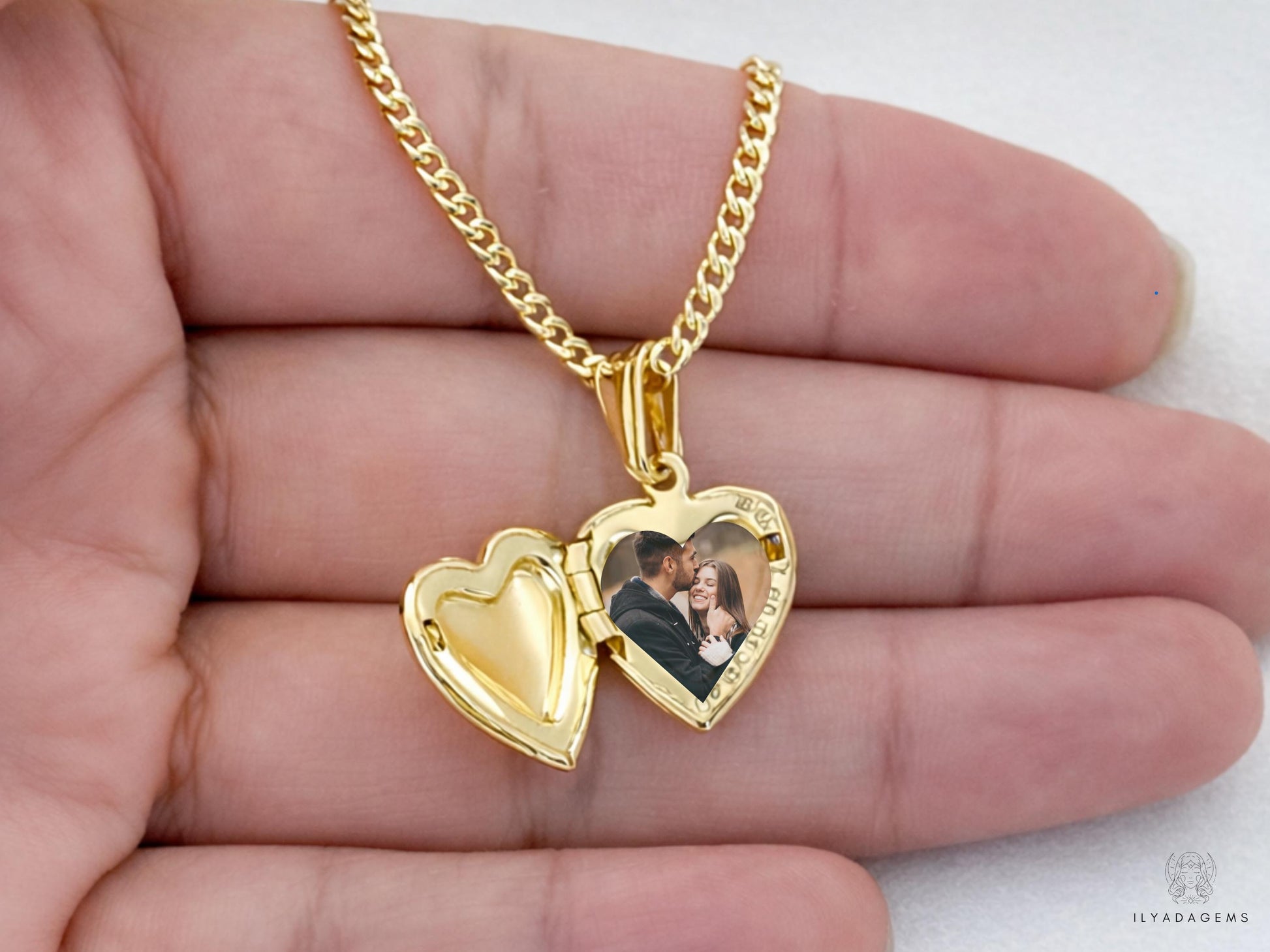Heart Shaped Photo Locket Necklace