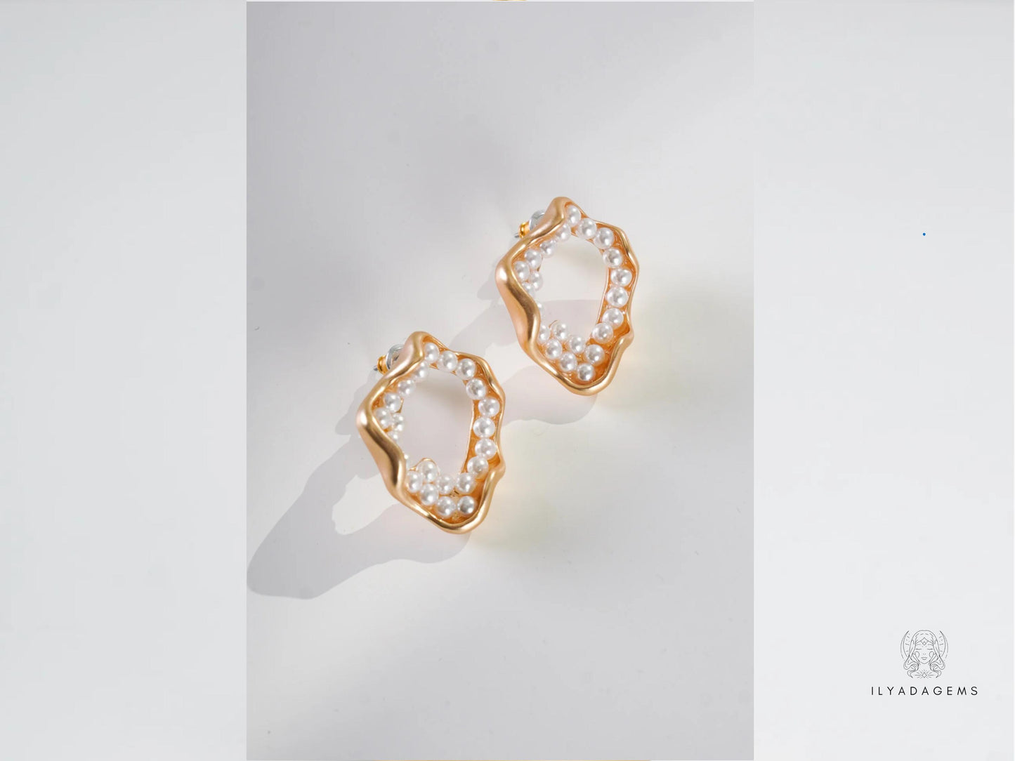 Gold Pearl Earrings