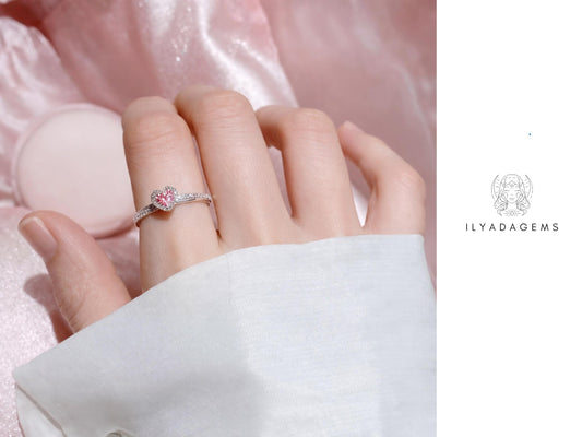 Sterling Silver Pink Heart Ring