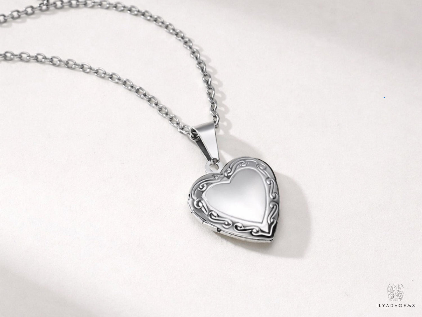 Heart Shaped Photo Locket Necklace