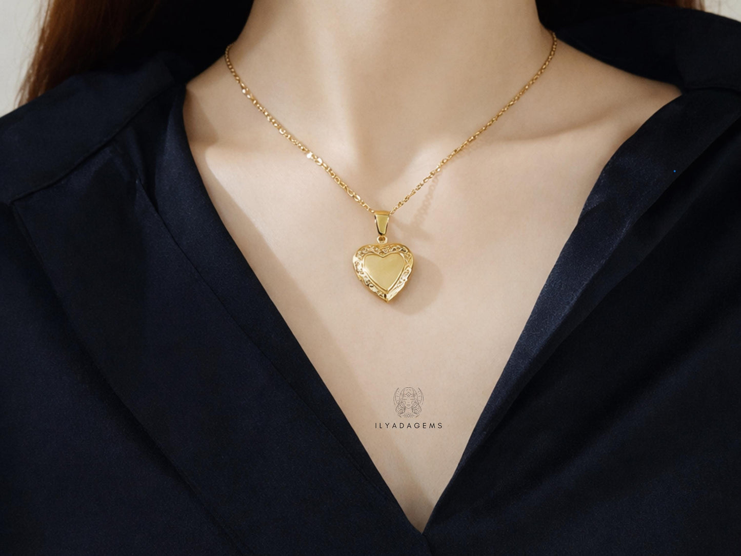 Heart Shaped Photo Locket Necklace
