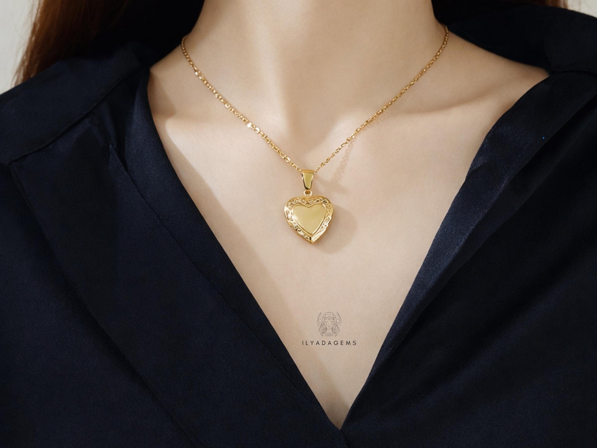 Heart Shaped Photo Locket Necklace
