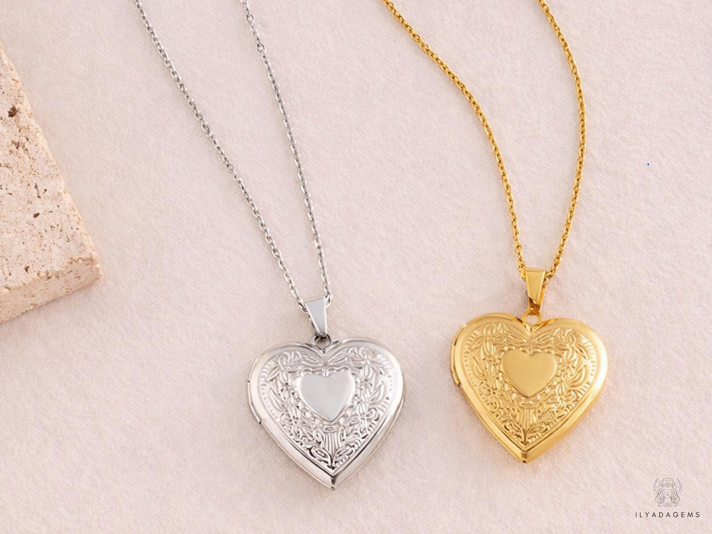 Heart Shaped Photo Locket Necklace