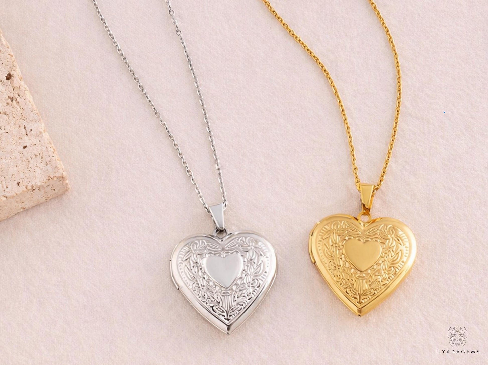 Heart Shaped Photo Locket Necklace