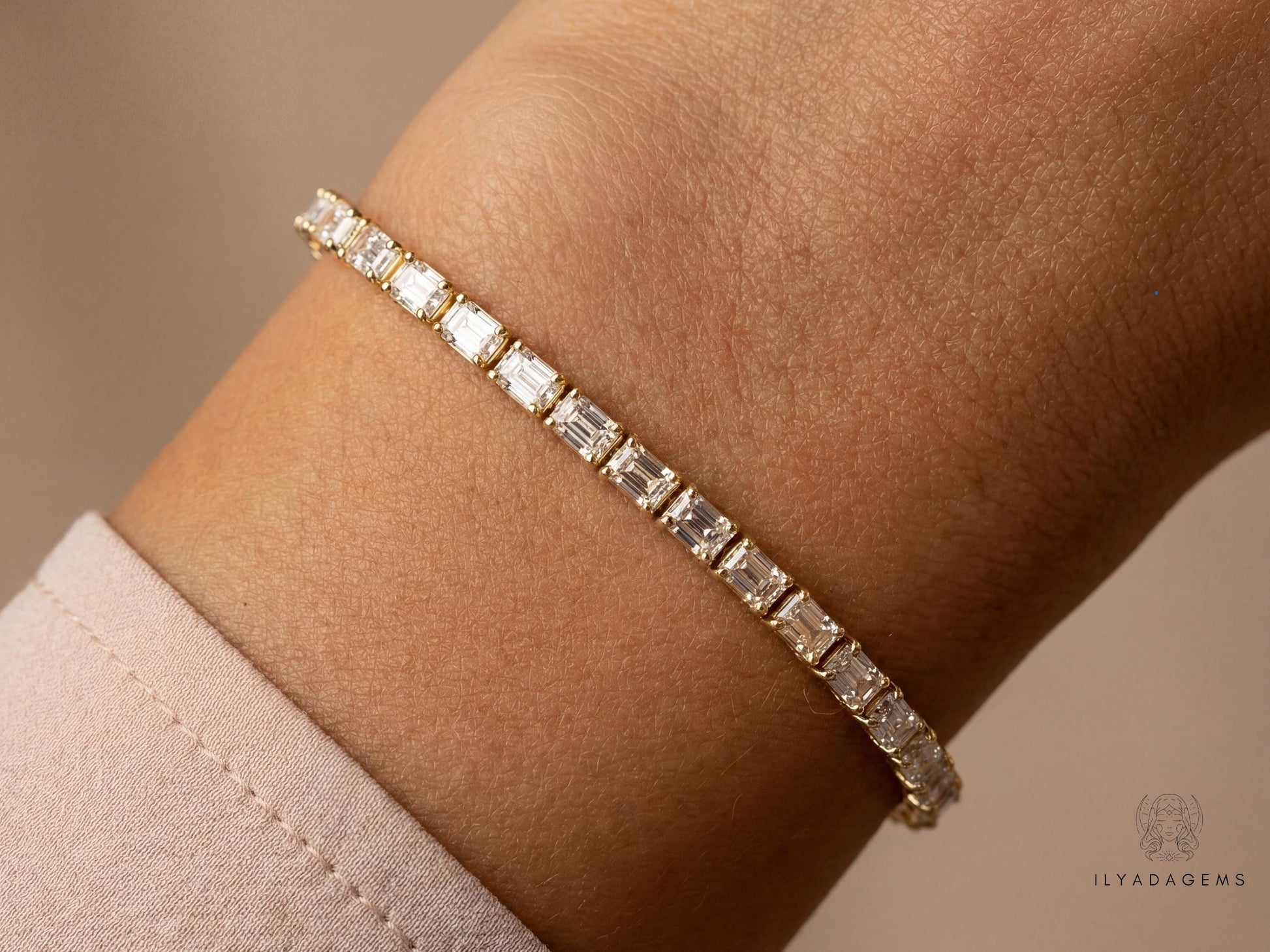 Gold Bezel Tennis Bracelet
