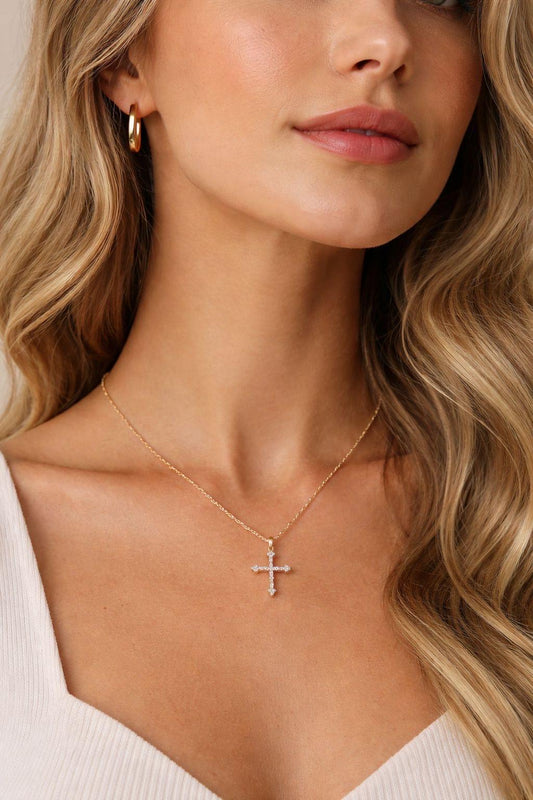 Christian Minimalist Diamond Cross Necklace
