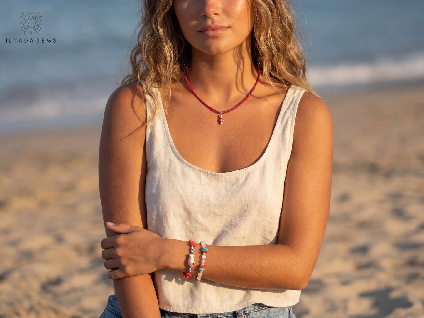 Stunning Red Fish Charm Necklace